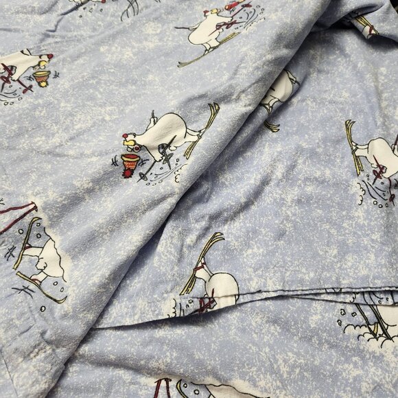 Berry Mountain Bedding 100% Cotton Flannel Full SZ Flat Sheet Polar Bear Skiing - Picture 7 of 7